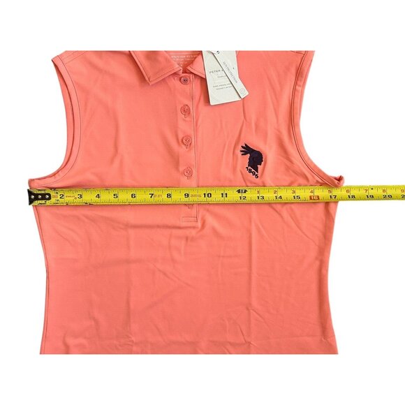 Peter Millar Women Sleeveless Button Golf Shirt UPF 50+ #LS22EK02S Orange Small - Picture 7 of 8